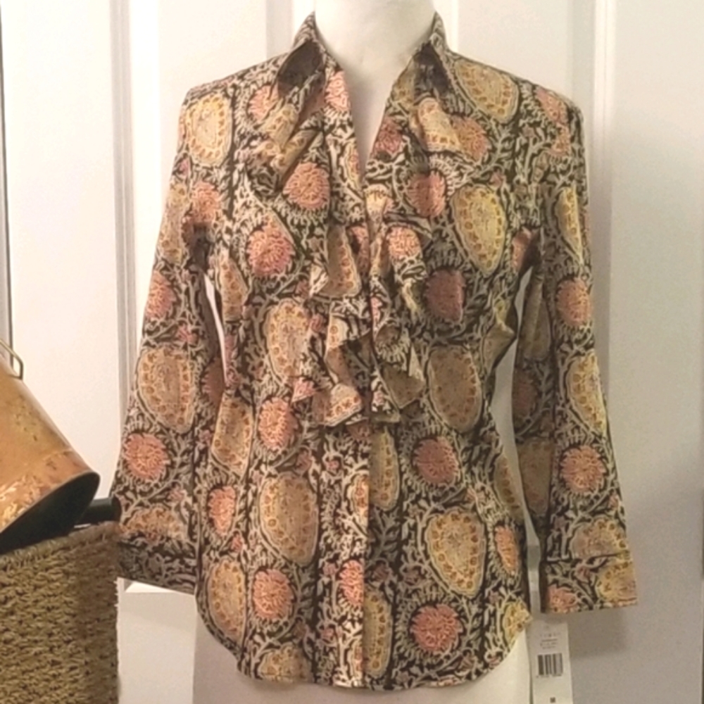Lauren Ralph Lauren Ruffled Front Shirt - Picture 1 of 4
